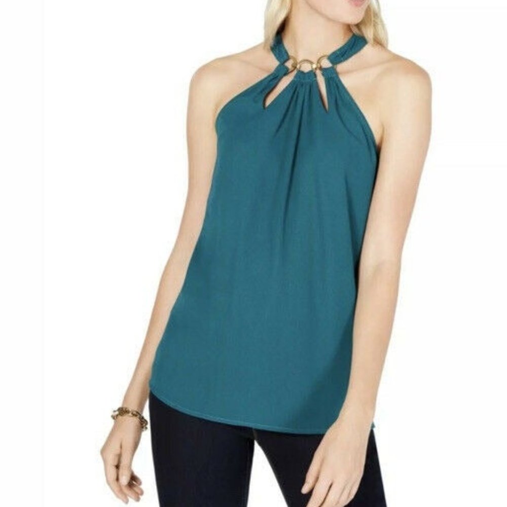 Michael Kors Womens Blouse Blue Sz M - Picture 1 of 11